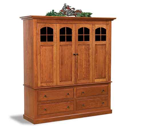 Amish Forks Contemporary Mission TV Cabinet - Click Image to Close