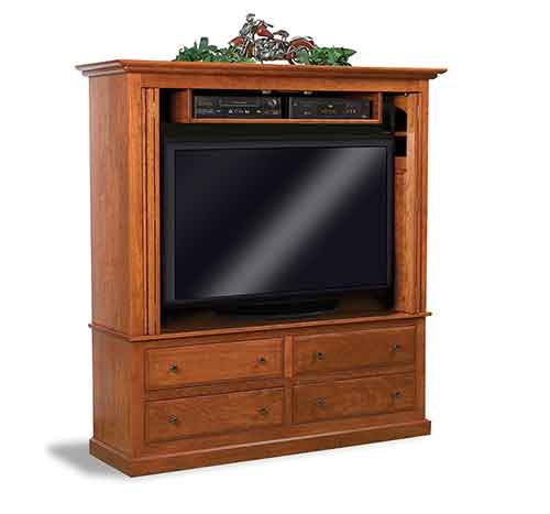 Amish Forks Contemporary Mission TV Cabinet - Click Image to Close