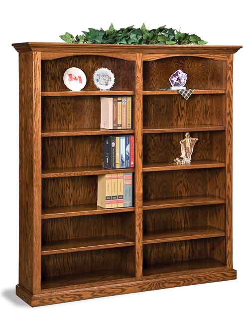 Amish Hoosier Heritage Double Bookcase - Click Image to Close