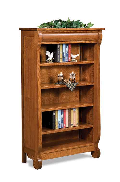 Amish Old Classic Sleigh Bookcase - Click Image to Close
