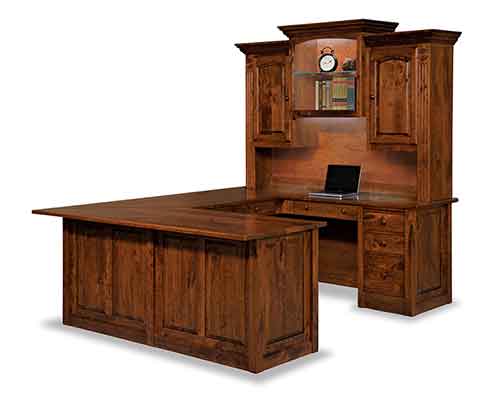 Amish Victorian U Desk - Click Image to Close