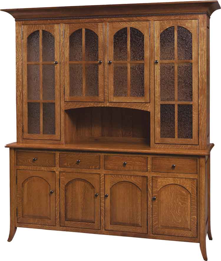Amish Bunker Hill 4-Door Hutch (Center w/ 4-Drawers)