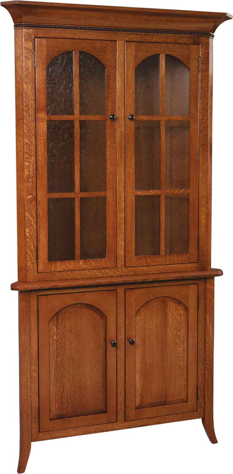 Amish Bunker Hill Corner Hutch (Full w/ No Drawers) - Click Image to Close