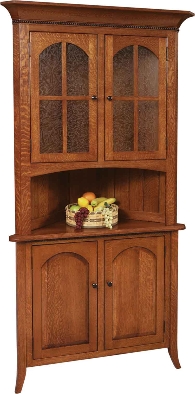 Amish Bunker Hill Corner Hutch (Short w/ No Drawers) - Click Image to Close