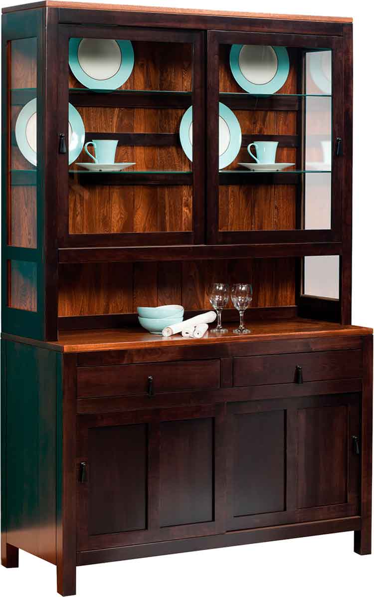 Amish Lillie 2-Door Hutch (Short w/ 2-Drawers) - Click Image to Close