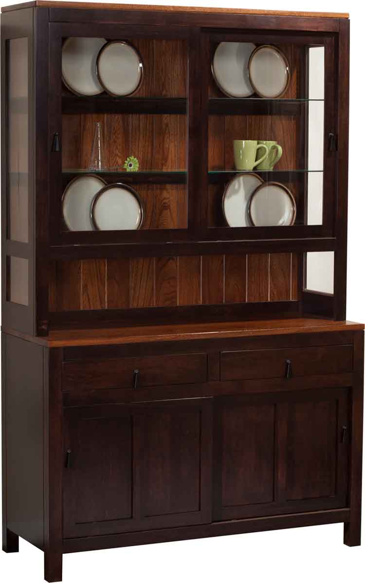 Amish Lillie 2-Door Hutch (Short w/ 2-Drawers) - Click Image to Close