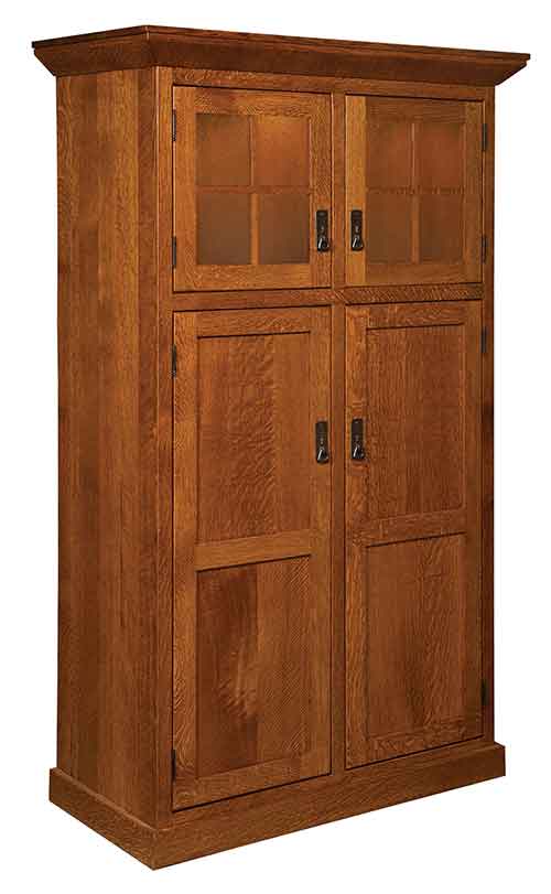 Amish Stickley Heritage Mission 4-Door Pantry w/ rollout shelf &