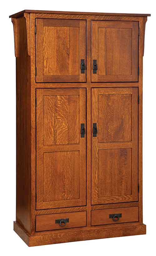 Amish Mission 4-Door Pantry w/ drawer