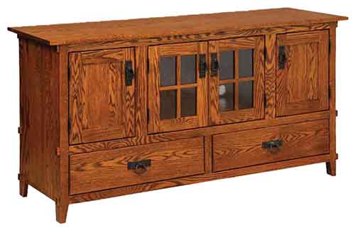 Amish Deluxe Mission TV Stand w/ drawer tennons - Click Image to Close