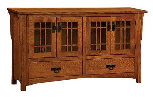 Amish Honeybee Mission TV Stand w/ drawer 1" top - Click Image to Close