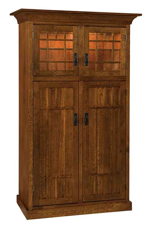 Amish Norwest Mission 4-Door Pantry w/ light