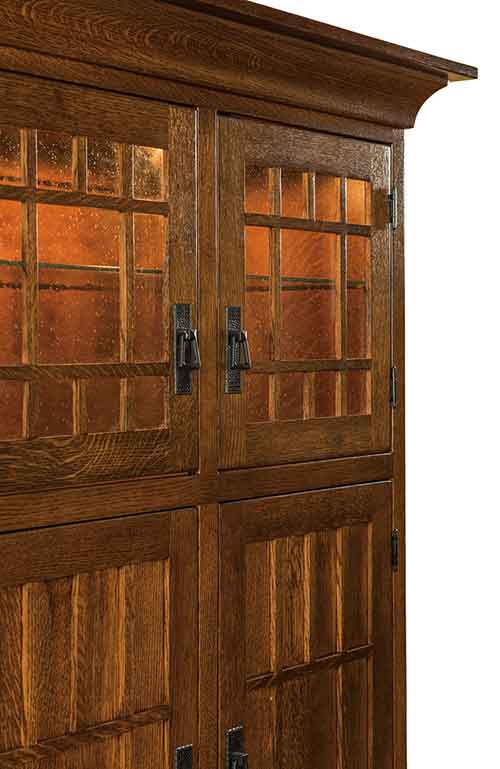Amish Norwest Mission 4-Door Pantry w/ light