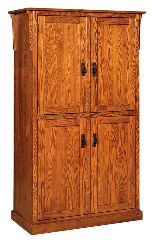 Amish Spicy Mission 4-Door Pantry w/ spice w/ shelf [HBHSPM190]