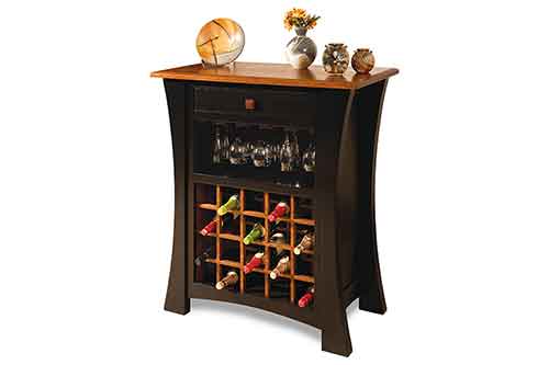 Amish Arts & Crafts Wine Cabinet - Click Image to Close