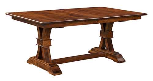 Amish Bowerston Double Pedestal Table - Click Image to Close