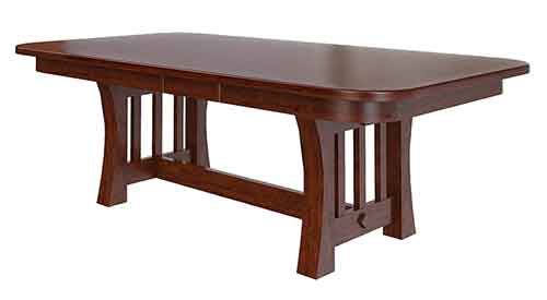 Amish Curved Mission Double Pedestal Table - Click Image to Close
