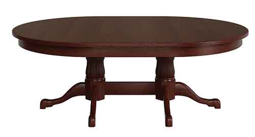 Amish Reeded Tulip Double Pedestal Table - Click Image to Close