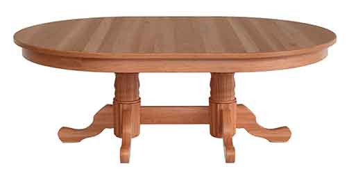 Amish Traditional Reeded Double Pedestal Table - Click Image to Close