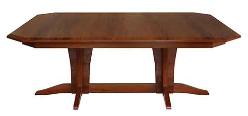 Amish Vintage Double Pedestal Table - Click Image to Close