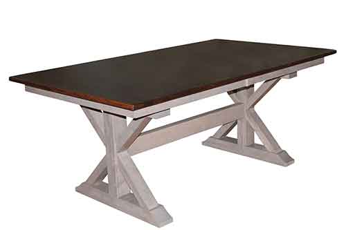 Amish X-Base Double Pedestal Table - Click Image to Close