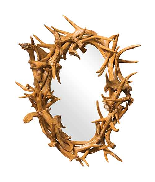 Oval Antler Mirror - Click Image to Close