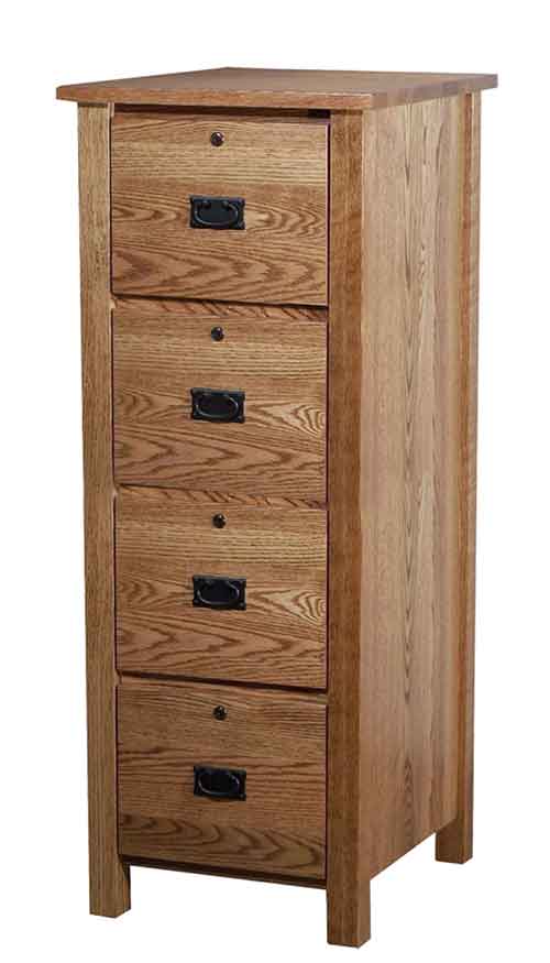 Amish Classic Mission 4 Drawer File Cabinet - Click Image to Close
