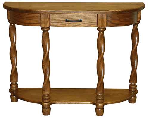 Amish Royal Twist Occasionals Half Oval Table