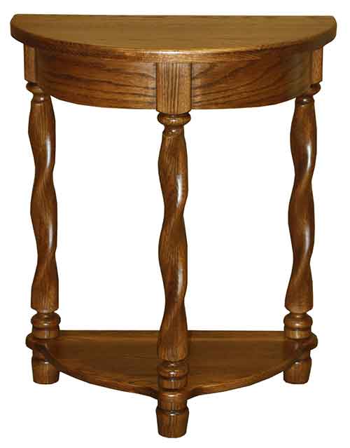 Amish Royal Twist Occasionals Half Round Table - Click Image to Close