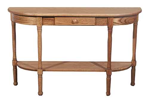 Amish Spindle Occasionals Half Oval Table - Click Image to Close