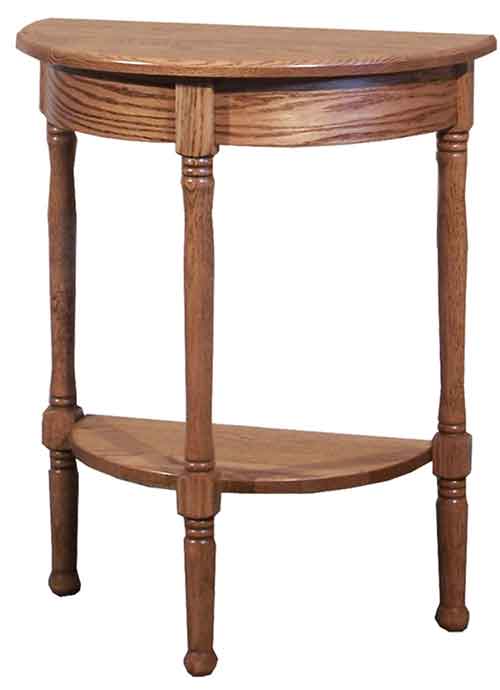 Amish Spindle Occasionals Half Round Table