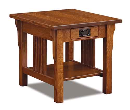 Amish Camden Mission End Table Open - Click Image to Close