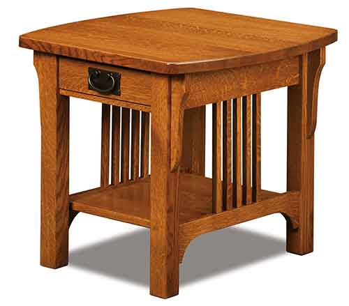 Amish Craftsman Mission End Table Open - Click Image to Close