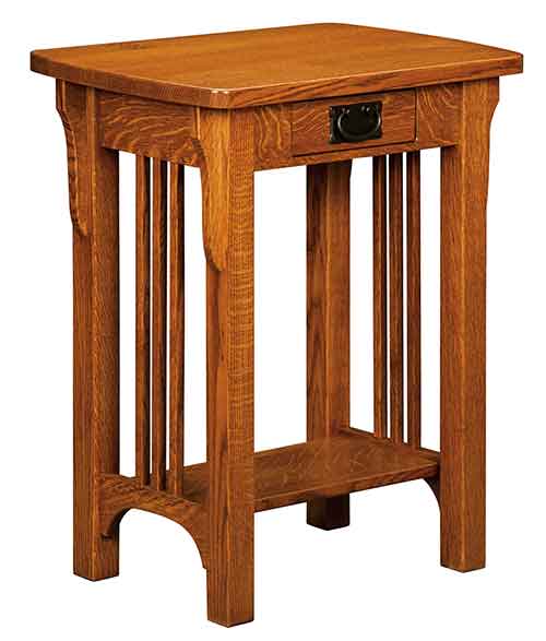 Amish Craftsman Mission Telephone Stand Open - Click Image to Close