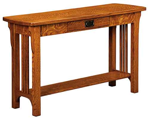 Amish Craftsman Mission Sofa Table Open