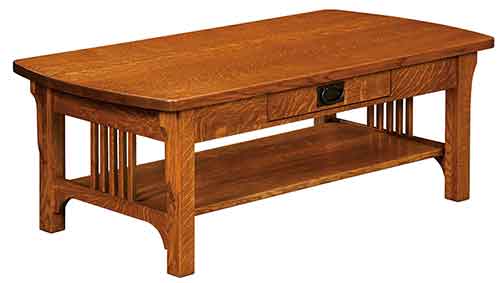 Amish Craftsman Mission Coffee Table Open - Click Image to Close