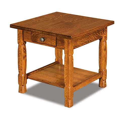 Amish Rock Island End Table Open