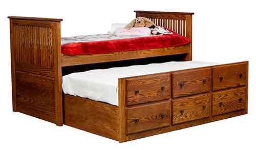 Amish Captain's Bed - Click Image to Close