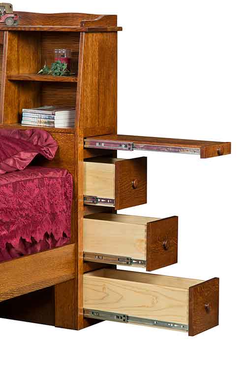 Amish Bookcase/Drawer Bed