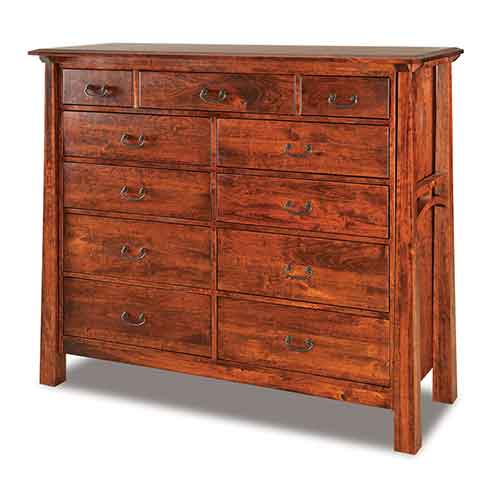 Amish Artesa 11 Drawer Double Chest - Click Image to Close
