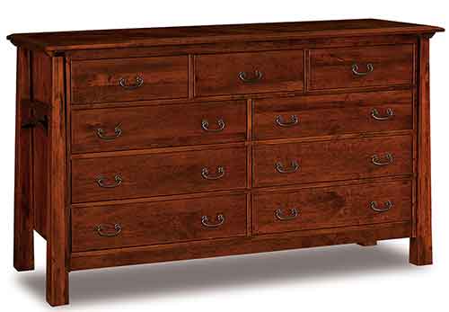 Amish Artesa 9 Drawer Dresser