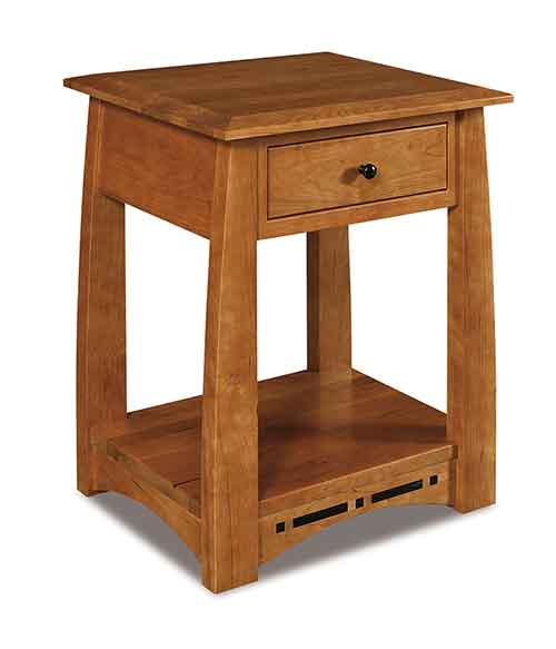 Amish Boulder Creek 1 Drawer Nightstand with opening - Click Image to Close