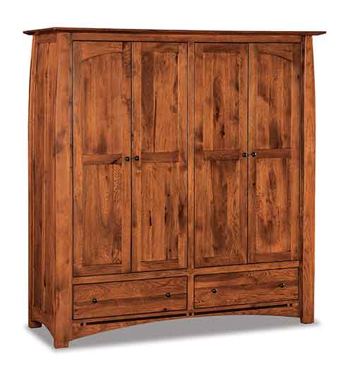 Amish Boulder Creek Double Wardrobe Armoire - Click Image to Close