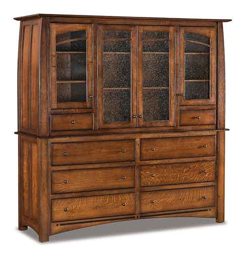 Amish Boulder Creek Mule Chest with Glass Doors - Click Image to Close
