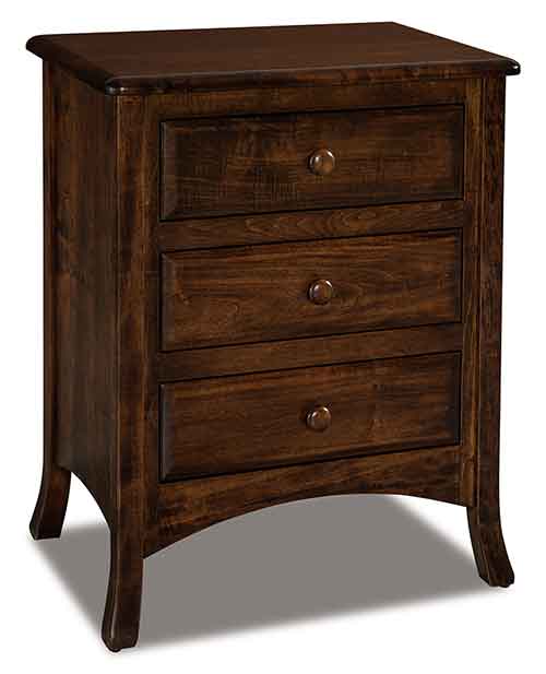Amish Carlisle Nightstand, 3 drawer - Click Image to Close