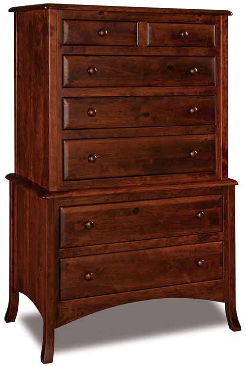 Amish Carlisle 7 Drawer Chest-on-Chest - Click Image to Close
