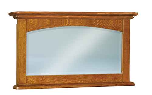 Amish Carlisle Beveled Arched Crown His & Hers Chest Mirror - Click Image to Close