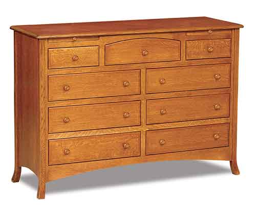 Amish Carlisle 9 Drawer 66" Dresser - Click Image to Close