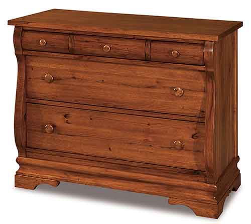 Amish Chippewa Sleigh 5 Drawer Child's Chest - Click Image to Close
