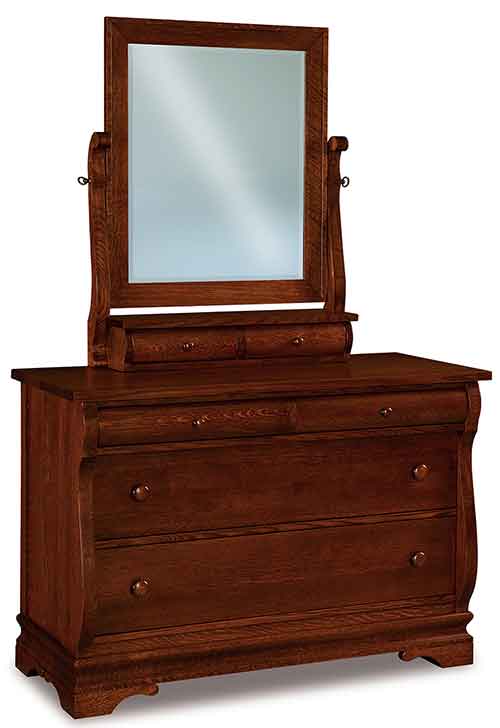 Amish Chippewa Sleigh 4 Drawer Dresser