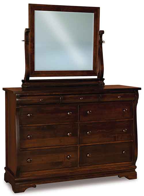 Amish Chippewa Sleigh 9 Drawer Dresser